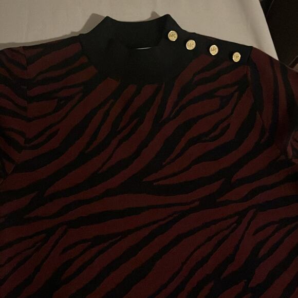 Michael Kors Zebra Print Sweater T Shirt L - Picture 7 of 10